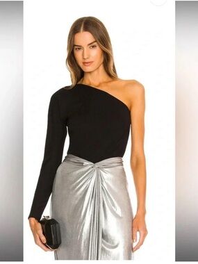 REVOLVE One-Shoulder Black Bodysuit